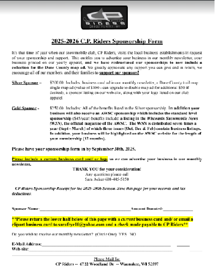 CPRiders - Sponsorship Form 2025